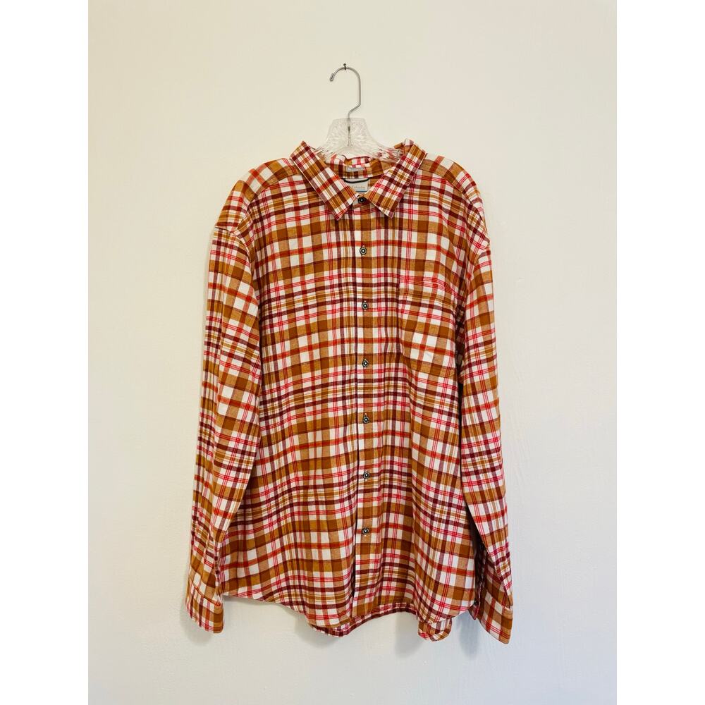 Men’s Columbia Button Down XXL Regular Fit Long Sleeve Brown/Red Shirt
